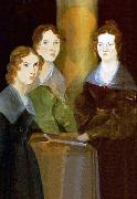 Branwell Bronte A painting of the three Bronta sisters oil on canvas